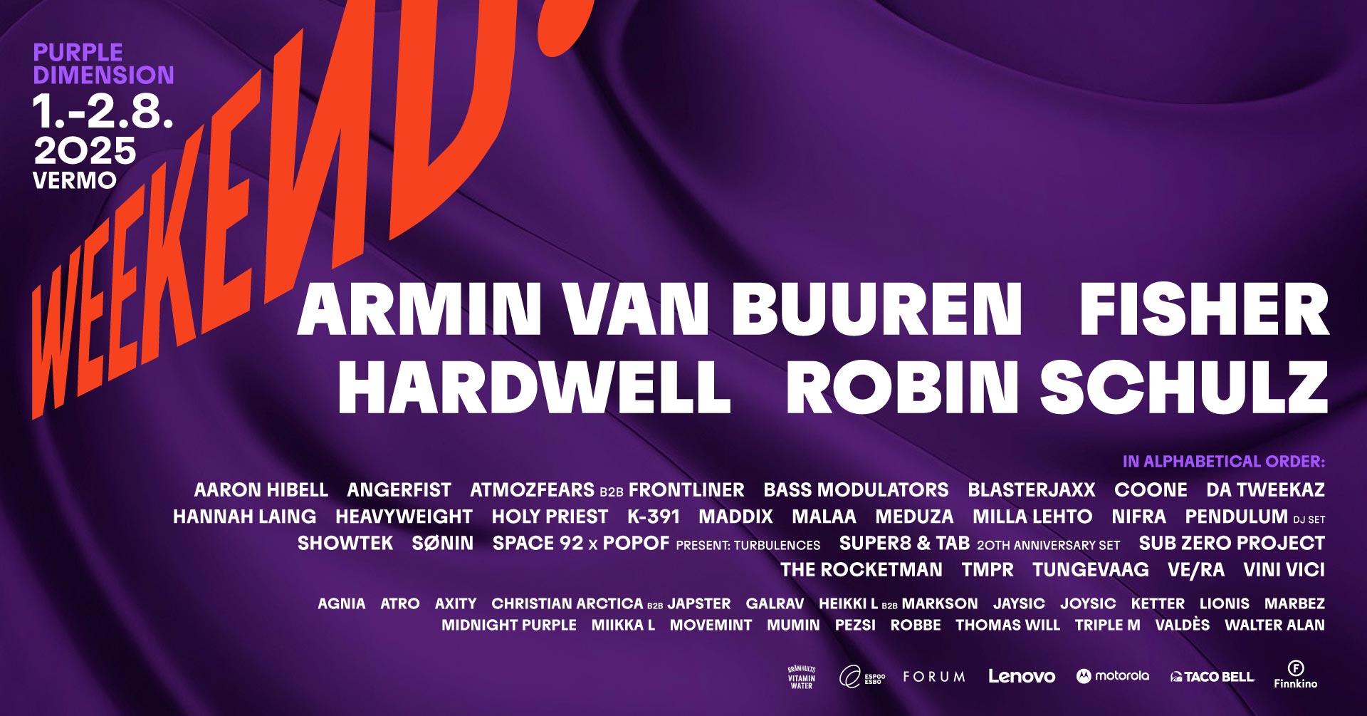 Weekend Festival 2025 artistikattaus